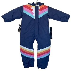 Tipsy Elves Santa Fe Shredder Snow Suit Rainbow BabyToddler 18M Blue one Piee